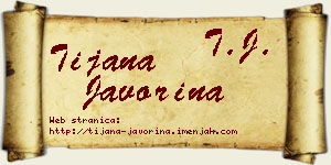 Tijana Javorina vizit kartica